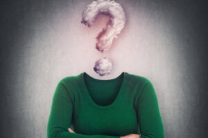 A person with a question mark on their head