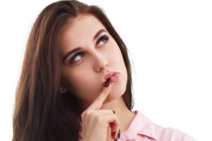 a person is thinking about something