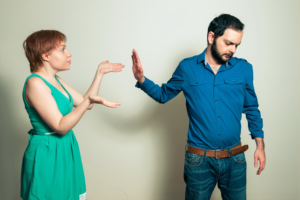Two people arguing with each other